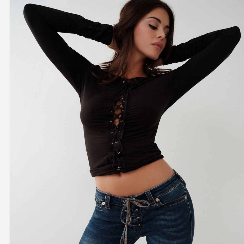 True religion lace up top